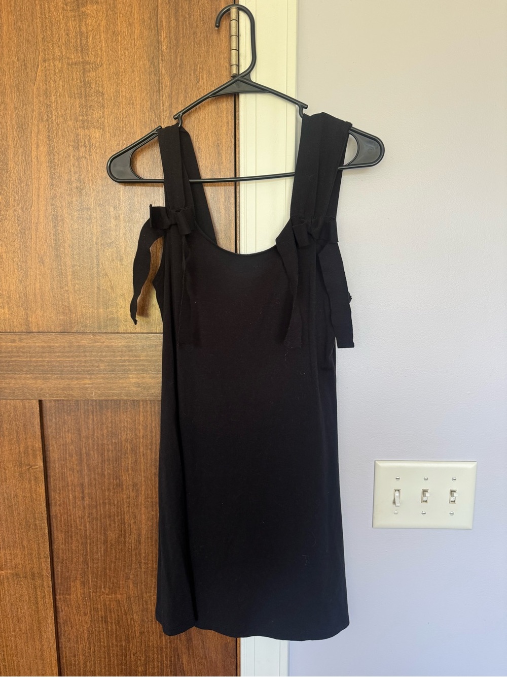 American Eagle Outfitters Black Tie-Shoulder Mini Dress
